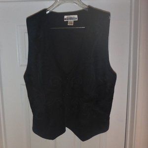 Women's Woold Blend Knit Vest w/ Embroidered Fancy Design